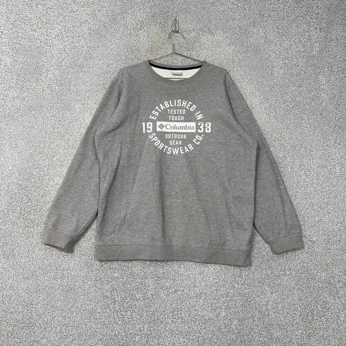 콜롬비아 그레이 프린팅 오버핏 맨투맨 XXL 상품이미지1