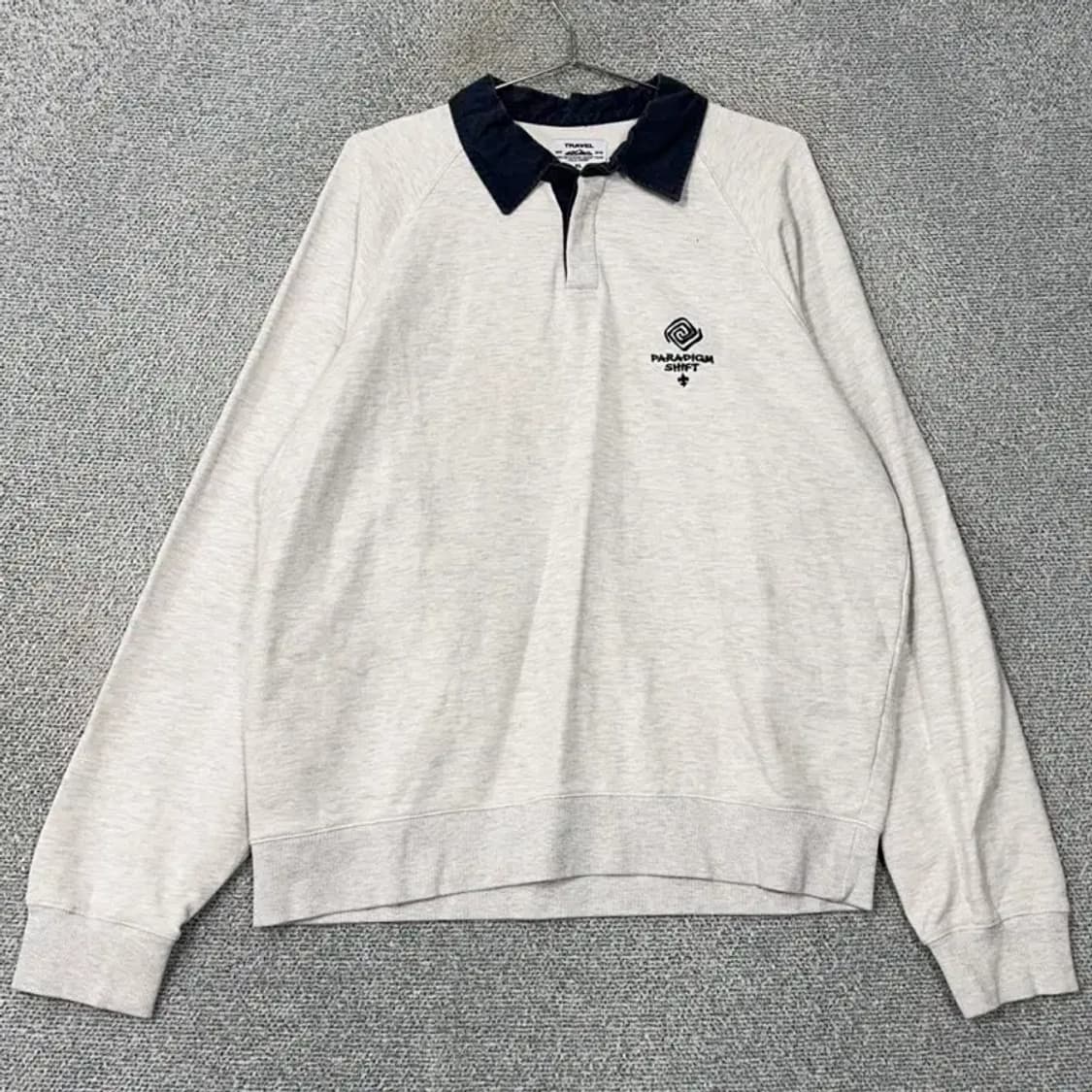 트래블 캐주얼 로고 그레이 럭비 오버핏 카라티 XL 상품이미지1