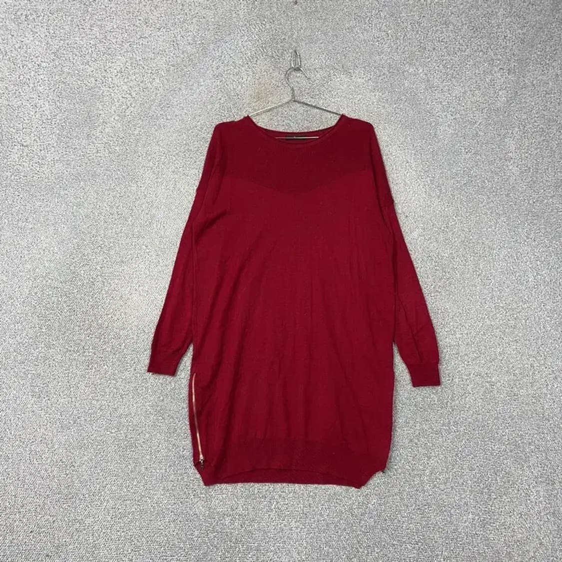 지고트 여성 버건디 레드 니트 원피스 FREE 상품이미지1