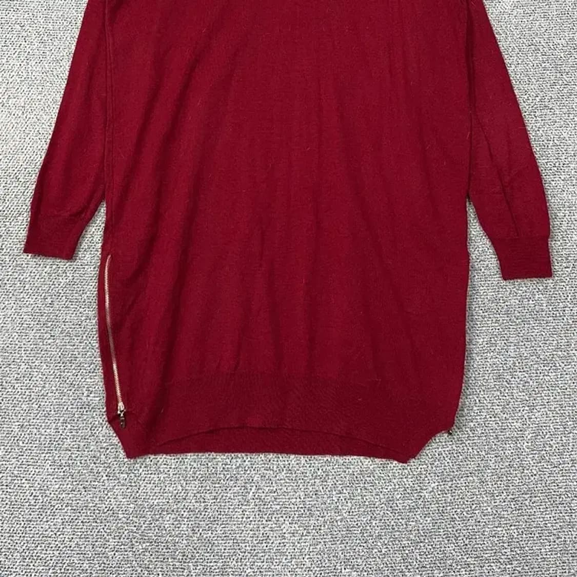 지고트 여성 버건디 레드 니트 원피스 FREE 상품이미지4