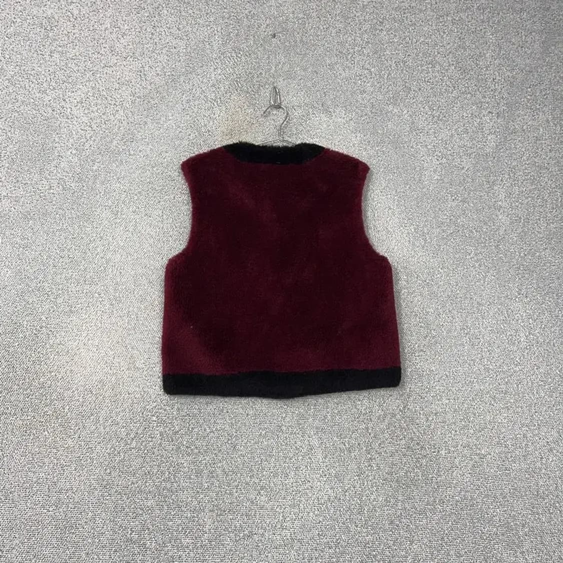 칼라거펠트 버건디 블랙 투톤 울 조끼 가디건 66 상품이미지2