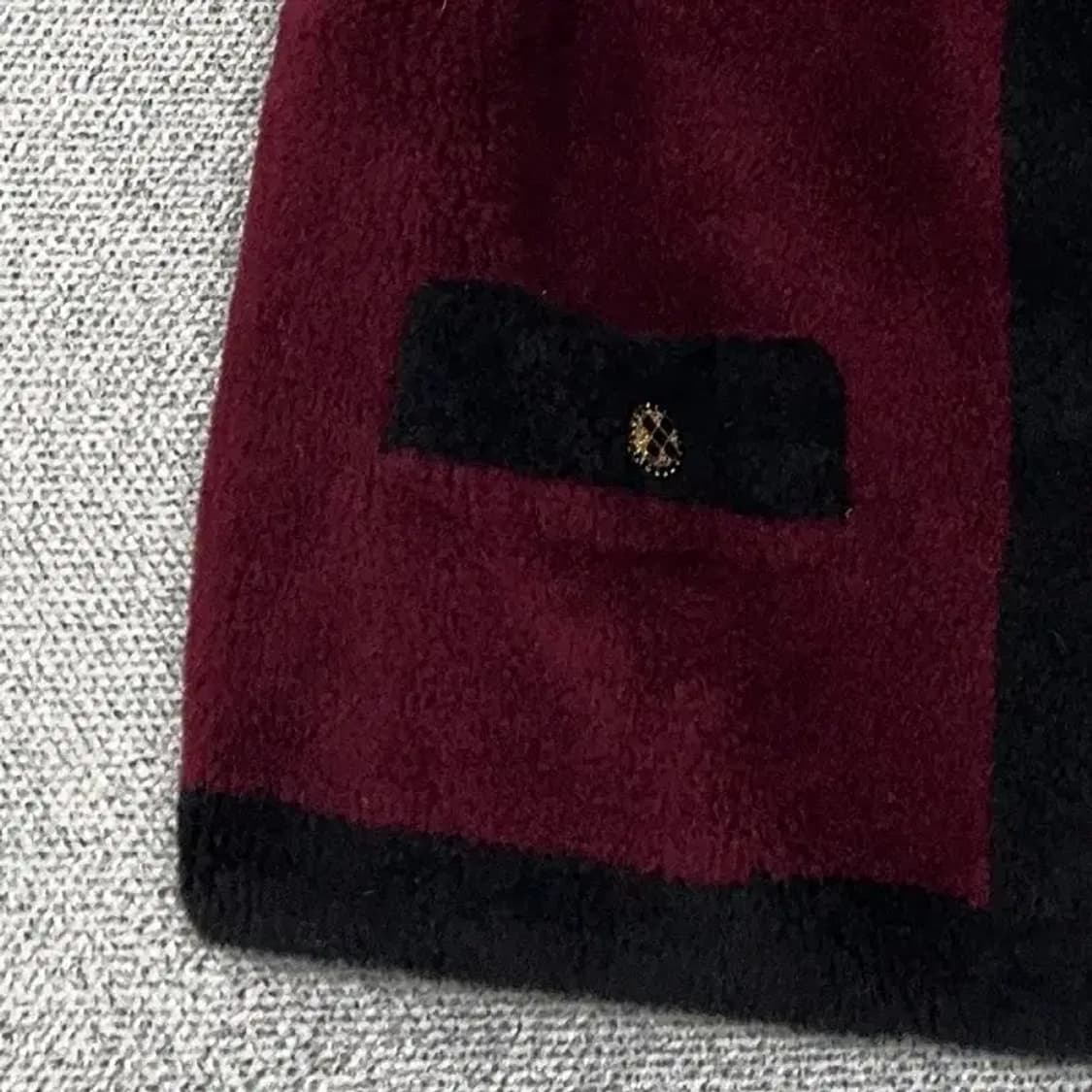 칼라거펠트 버건디 블랙 투톤 울 조끼 가디건 66 상품이미지5