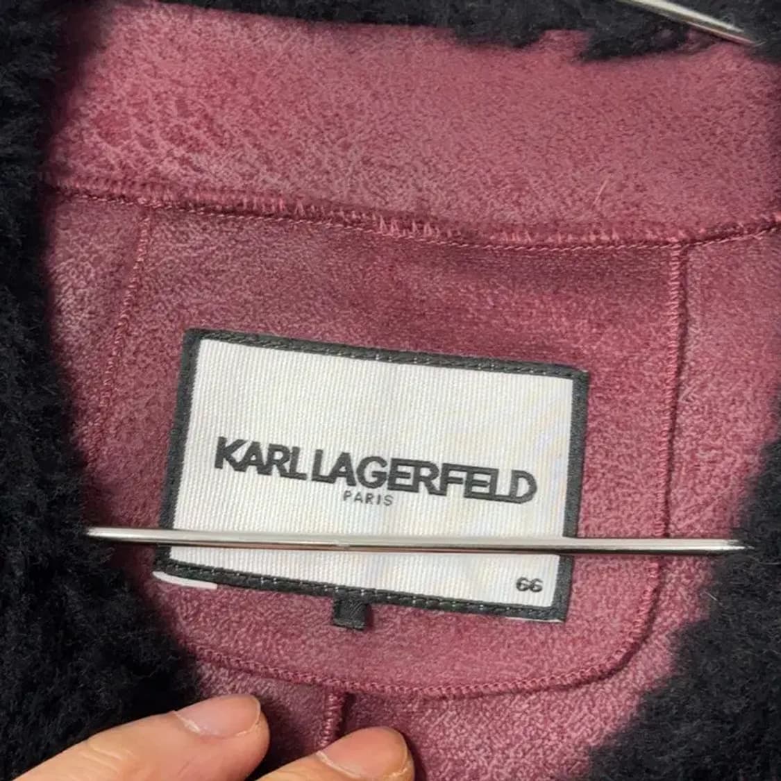 칼라거펠트 버건디 블랙 투톤 울 조끼 가디건 66 상품이미지6