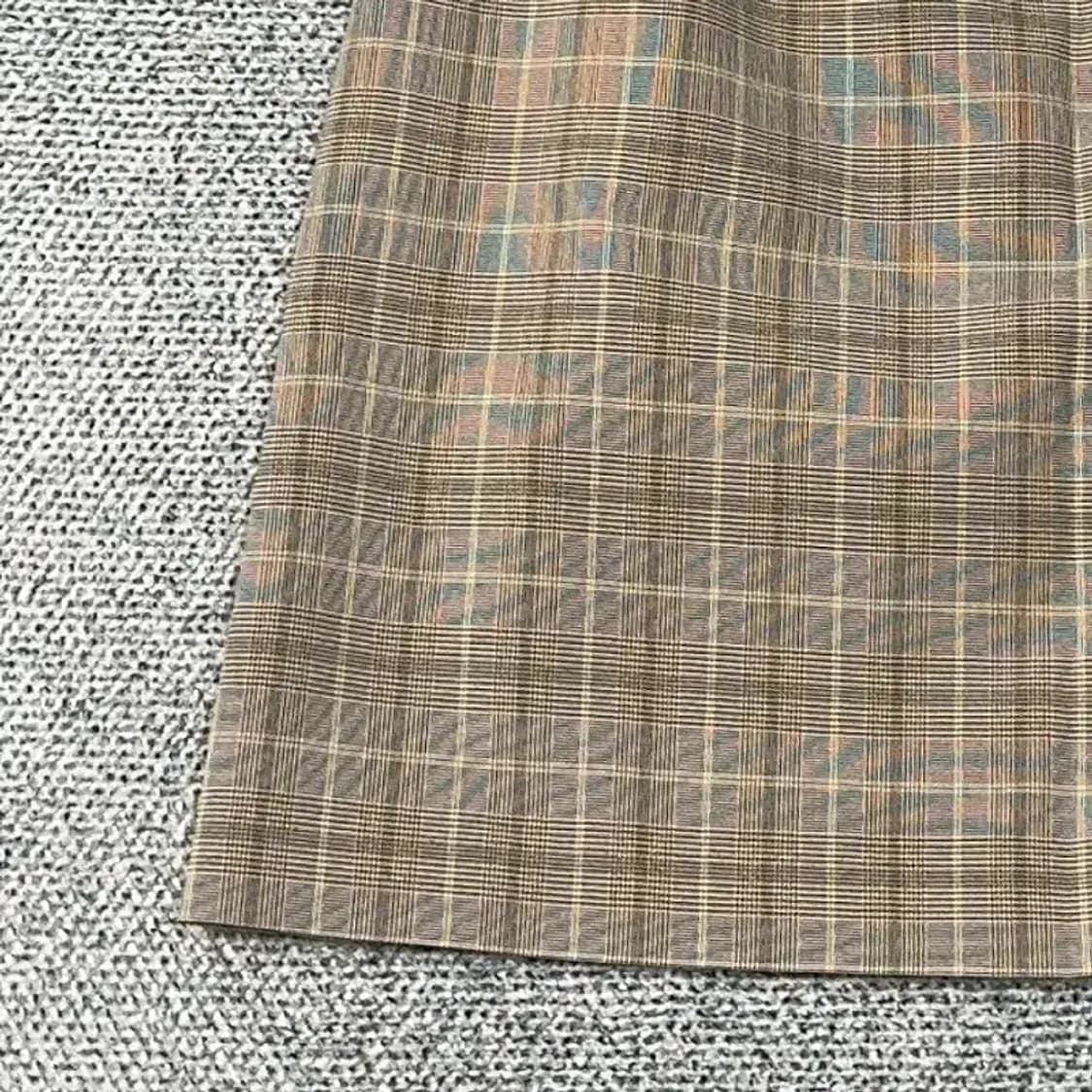 [새상품]스파오 여성 캐주얼 베이지 브라운 체크 스커트 L 상품이미지4