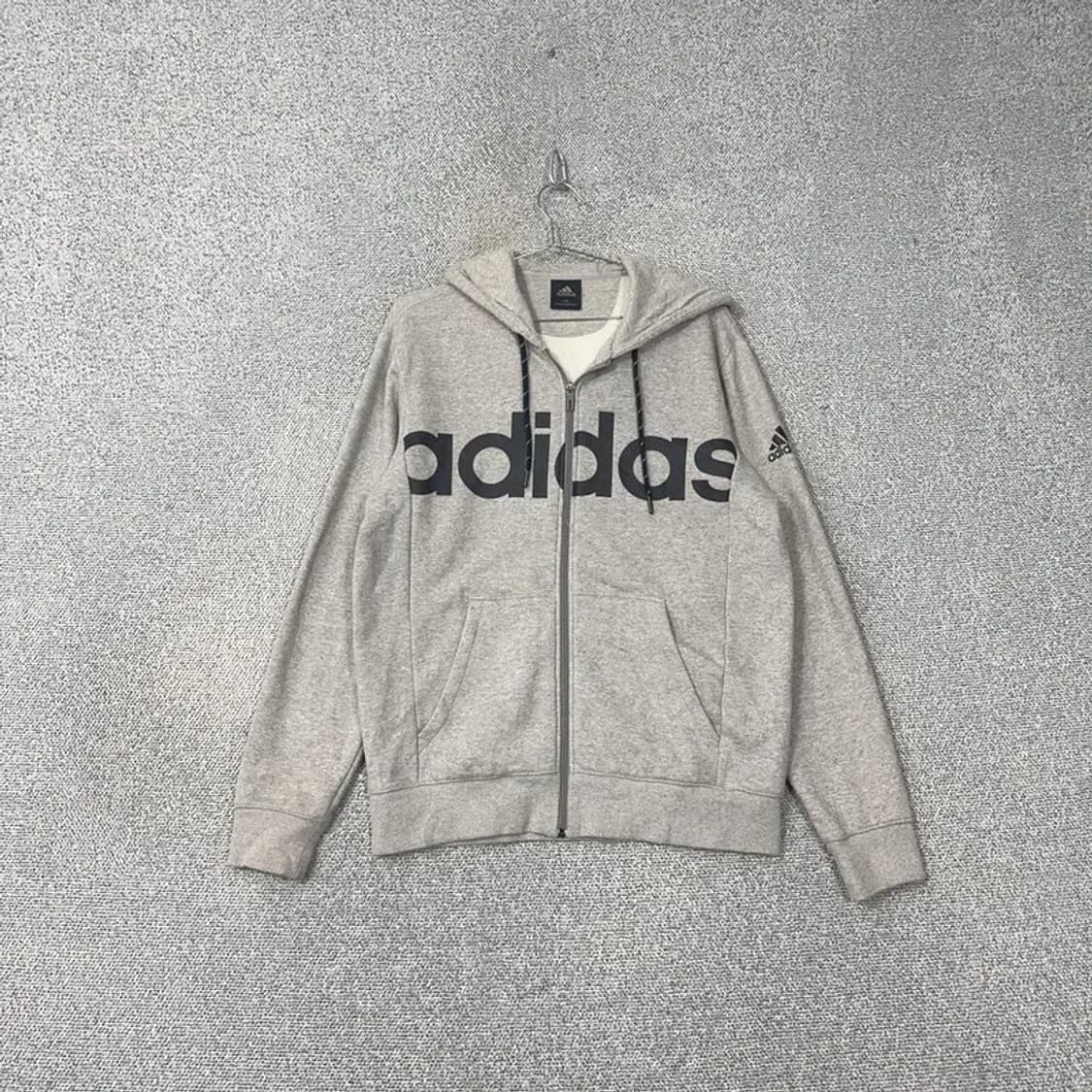 아디다스 로고 프린팅 그레이 후드집업 105 상품이미지1