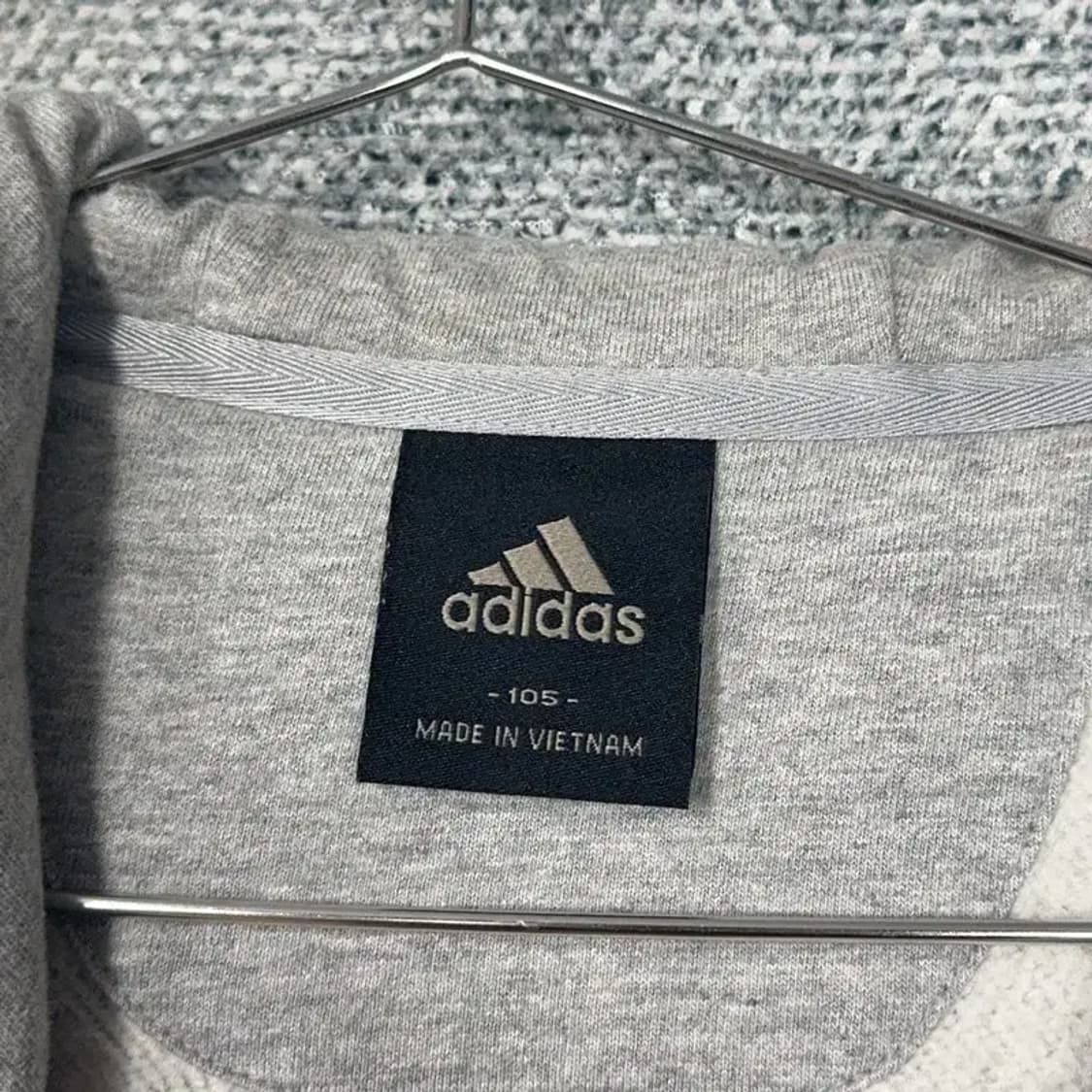 아디다스 로고 프린팅 그레이 후드집업 105 상품이미지3