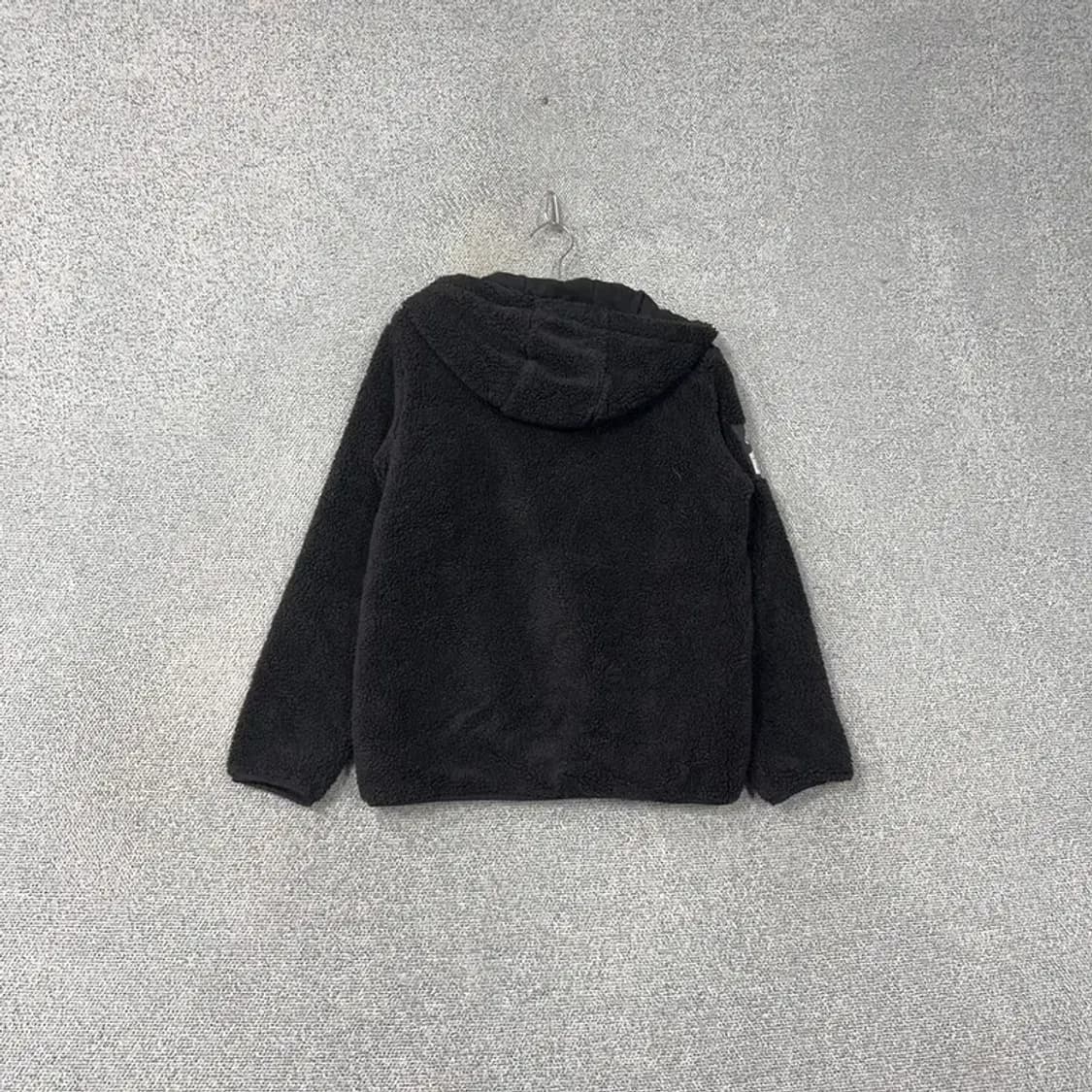 에디바우어 로고 블랙 양털 플리스 뽀글이 후리스 후드집업 M 상품이미지2