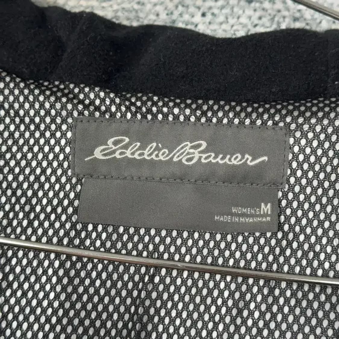 에디바우어 로고 블랙 양털 플리스 뽀글이 후리스 후드집업 M 상품이미지3