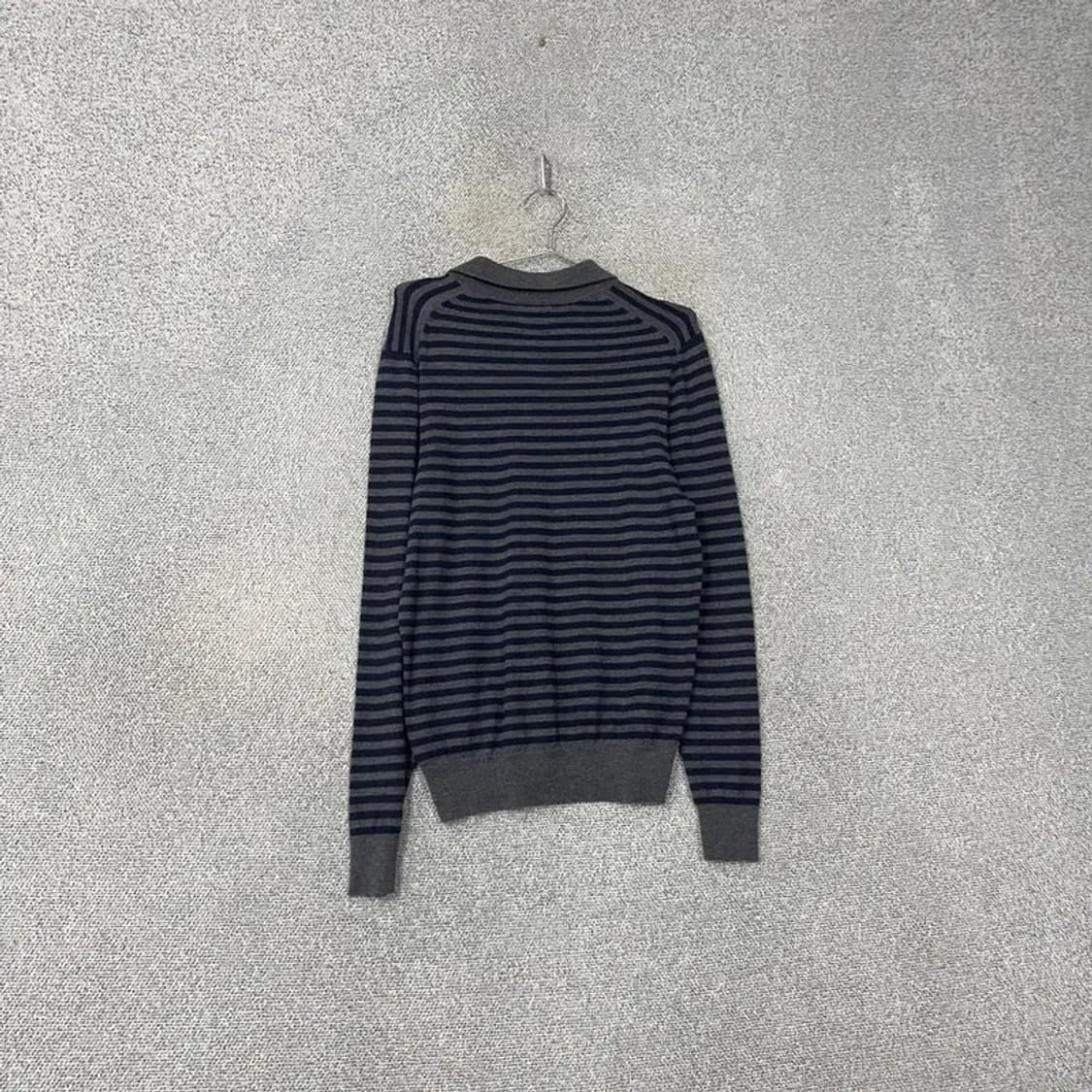 브룩스브라더스 스트라이프 그레이 카라 울 니트 M 상품이미지2