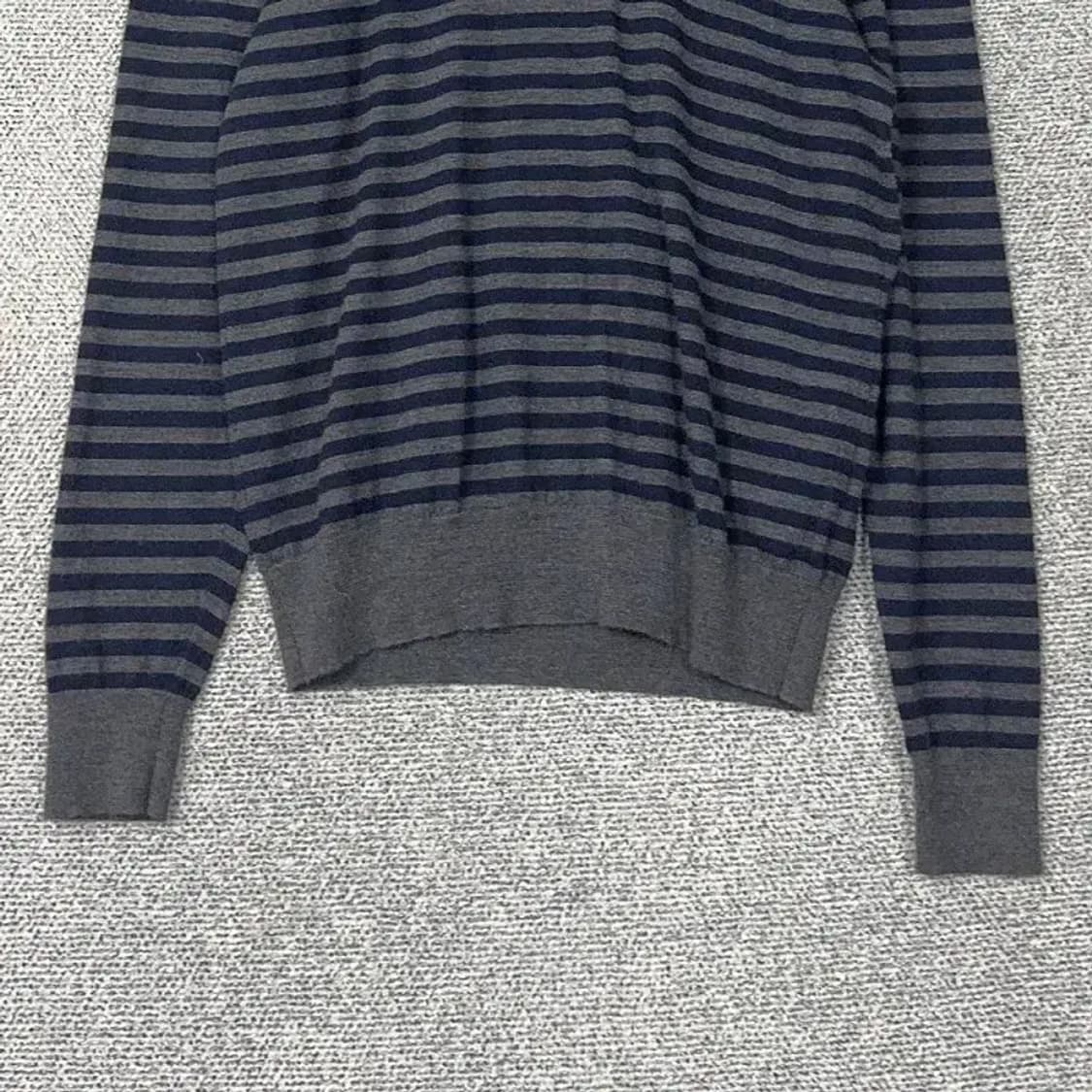 브룩스브라더스 스트라이프 그레이 카라 울 니트 M 상품이미지4
