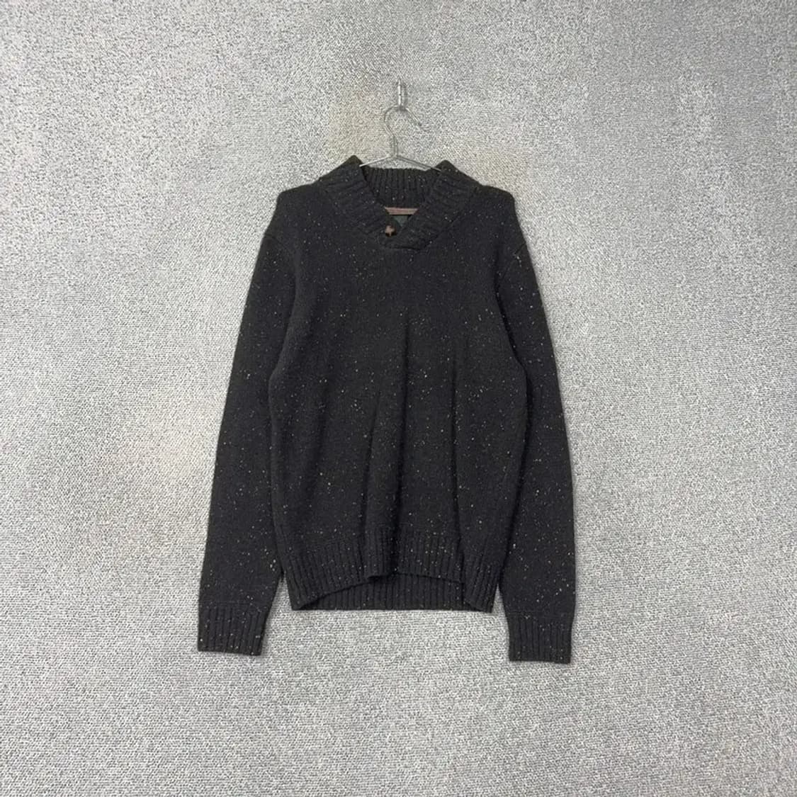 헨리코튼 배색 도트 클래식 숄카라 울 니트 100 상품이미지1