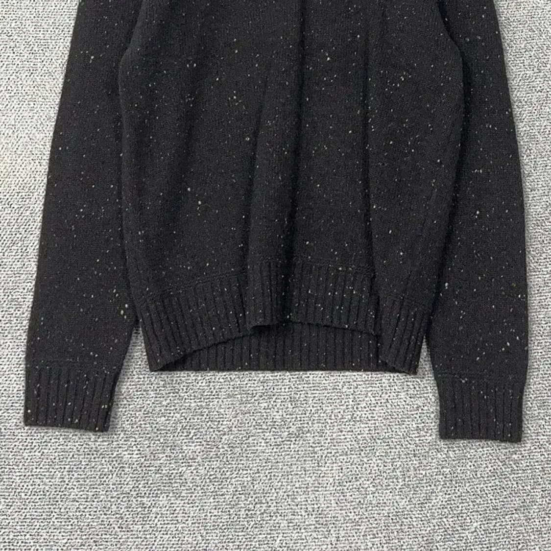 헨리코튼 배색 도트 클래식 숄카라 울 니트 100 상품이미지4