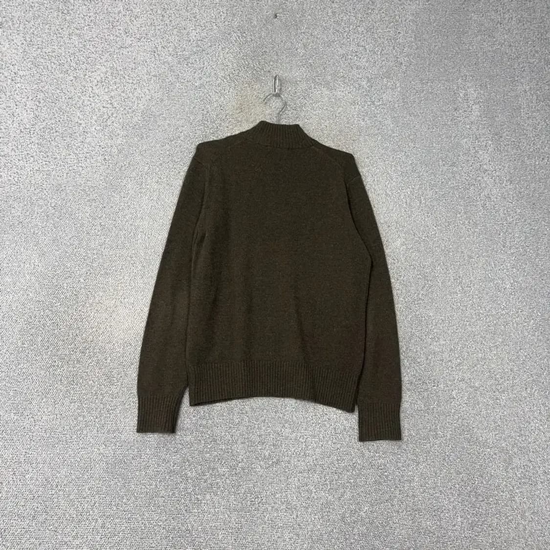 빈폴 카키 브라운 로고 울 반집업 니트 95 상품이미지2