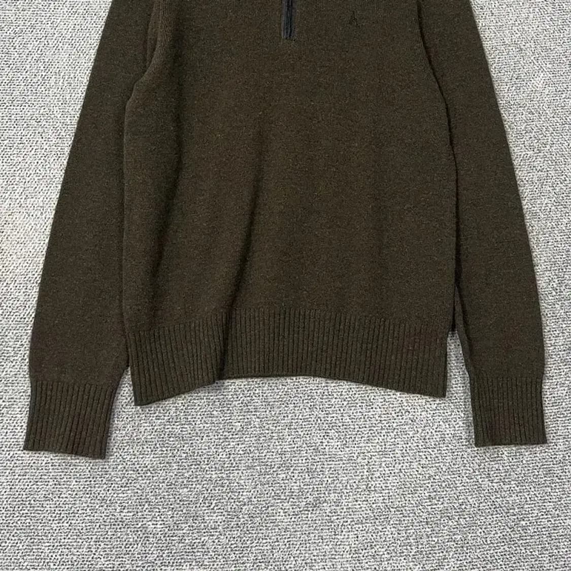 빈폴 카키 브라운 로고 울 반집업 니트 95 상품이미지4