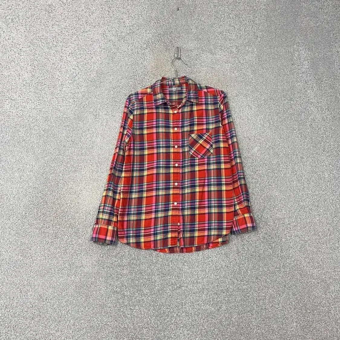 유니클로 포켓 체크 레드 셔츠 L 상품이미지1