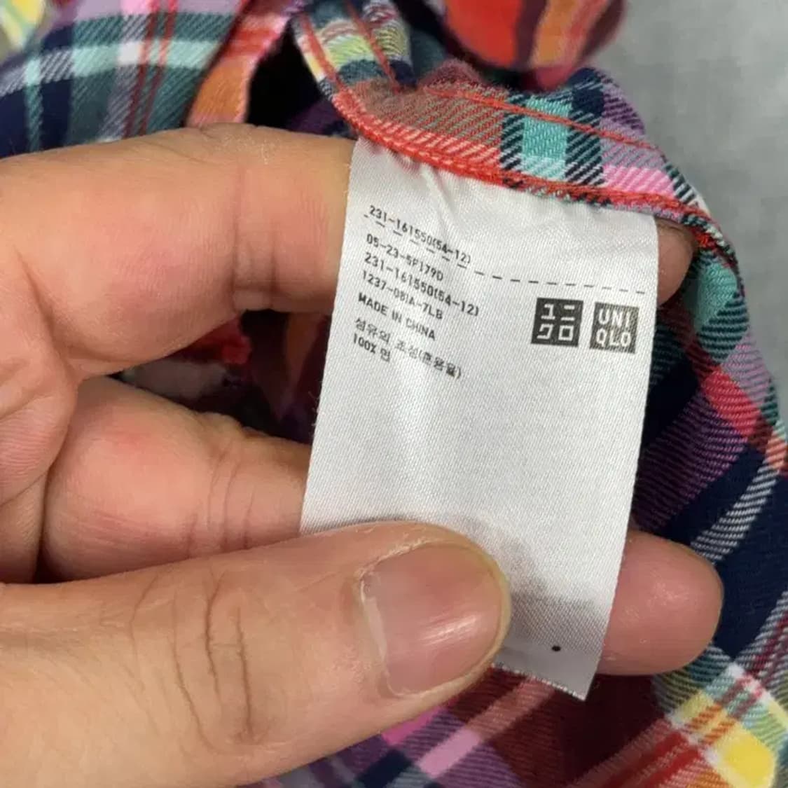 유니클로 포켓 체크 레드 셔츠 L 상품이미지4