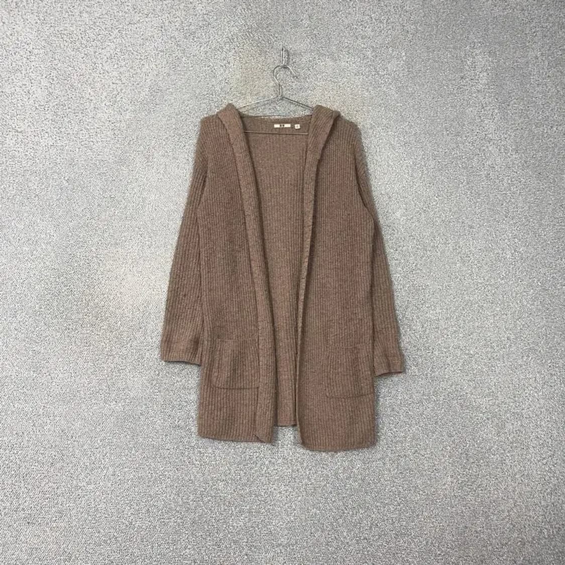 유니클로 브라운 후드 롱 가디건 M 상품이미지1