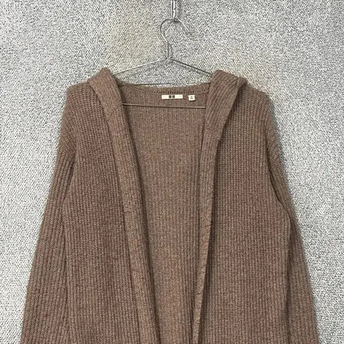 유니클로 브라운 후드 롱 가디건 M 상품이미지3