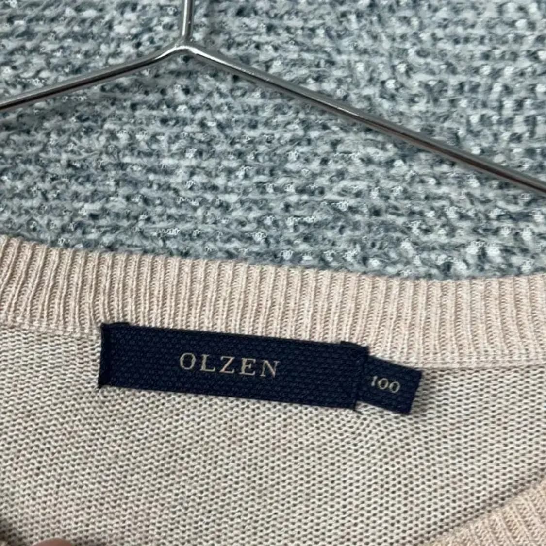 올젠 남성 캐주얼 베이지 니트 100 상품이미지5