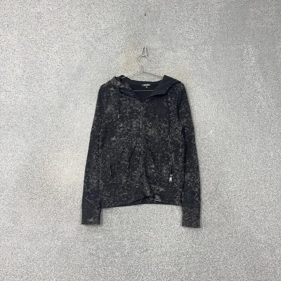 버커루 빈티지 패턴 블랙 후드집업 M 상품이미지1