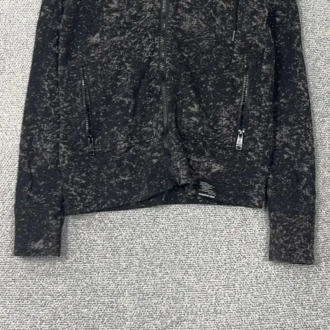 버커루 빈티지 패턴 블랙 후드집업 M 상품이미지4