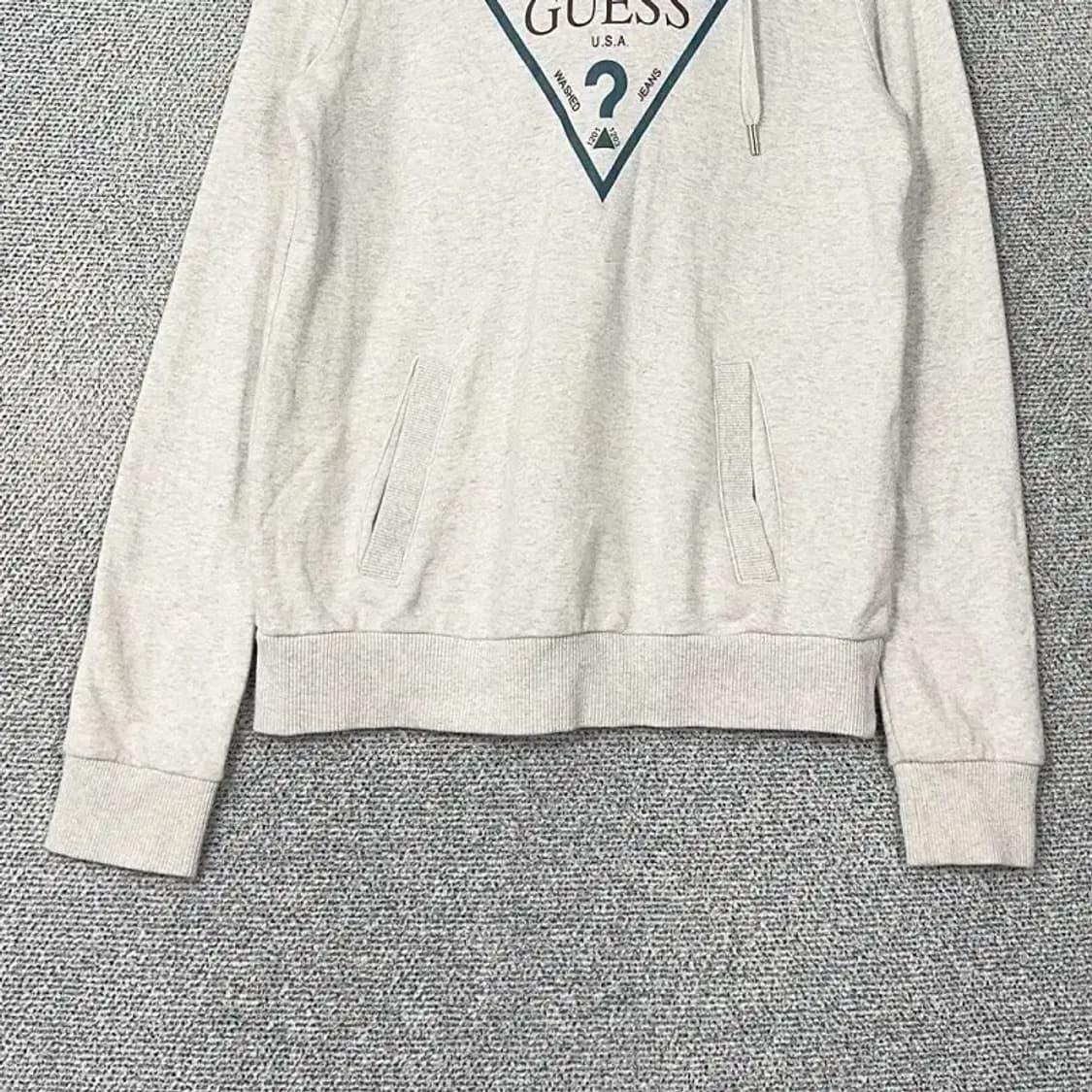 게스 삼각로고 그레이 후드티 S 상품이미지4