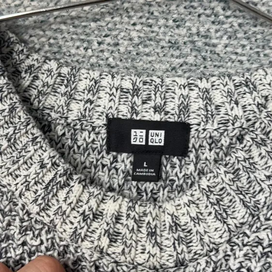 유니클로 캐주얼 라이트 그레이 니트 L 상품이미지5