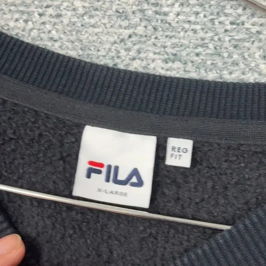 휠라 프린팅 로고 블랙 맨투맨 XL 상품이미지3