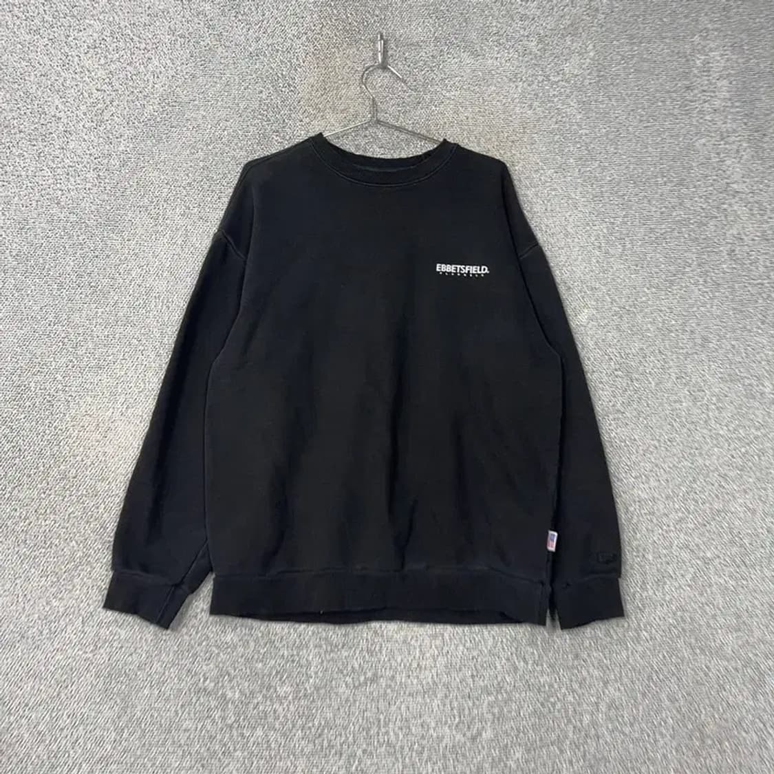 이벳필드 백로고 프린팅 블랙 맨투맨 L 상품이미지1