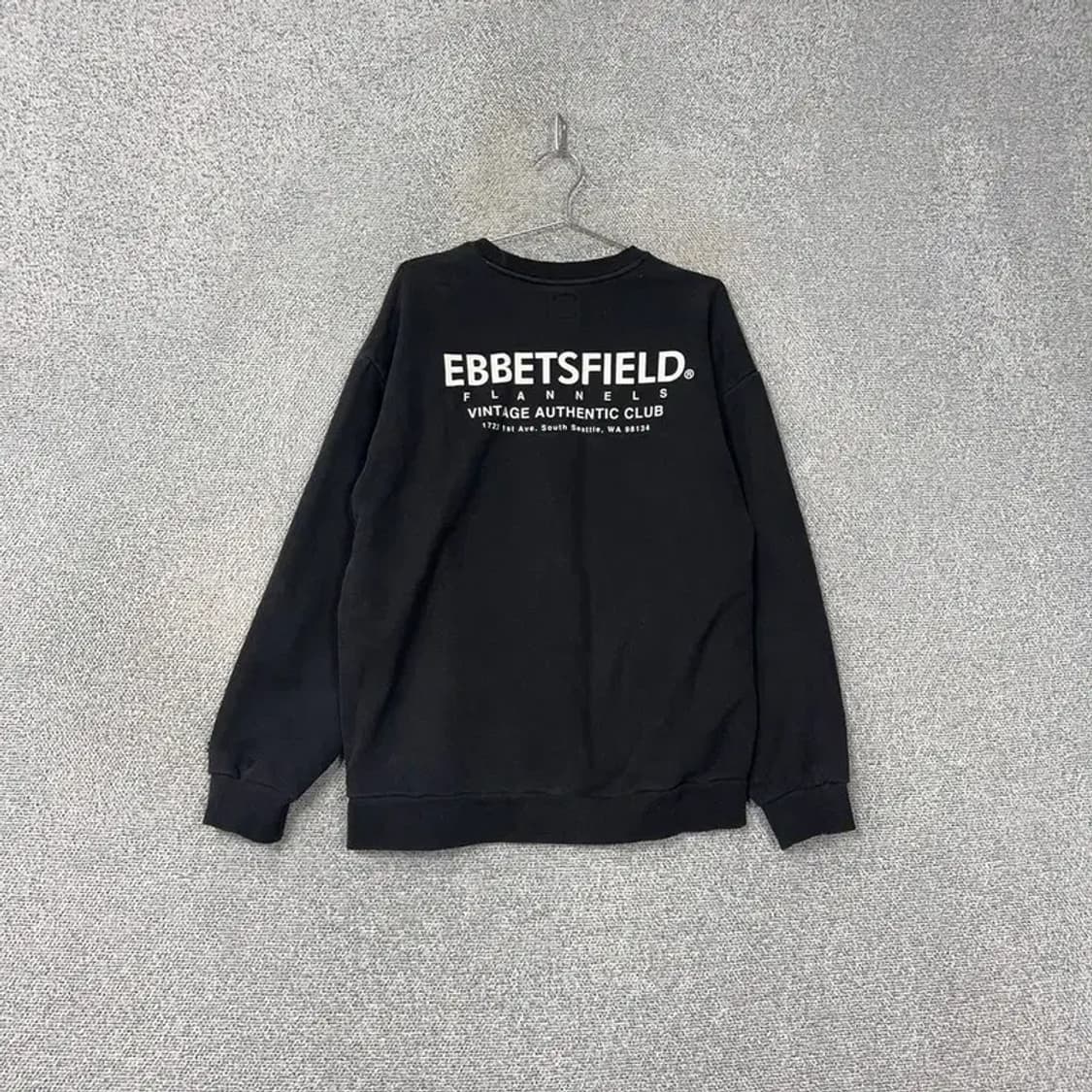 이벳필드 백로고 프린팅 블랙 맨투맨 L 상품이미지2