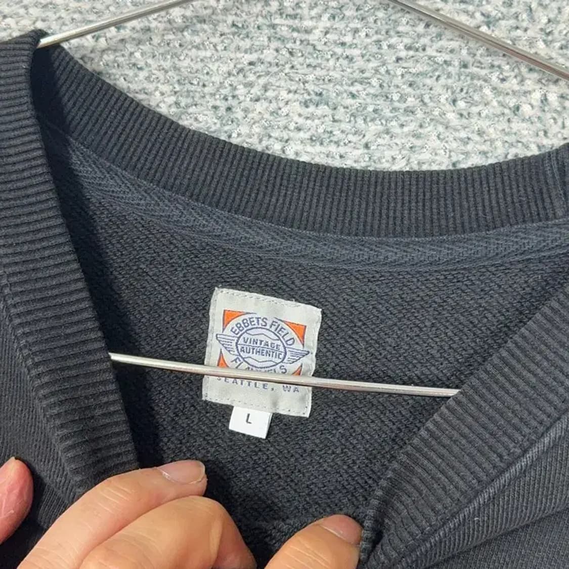 이벳필드 백로고 프린팅 블랙 맨투맨 L 상품이미지6