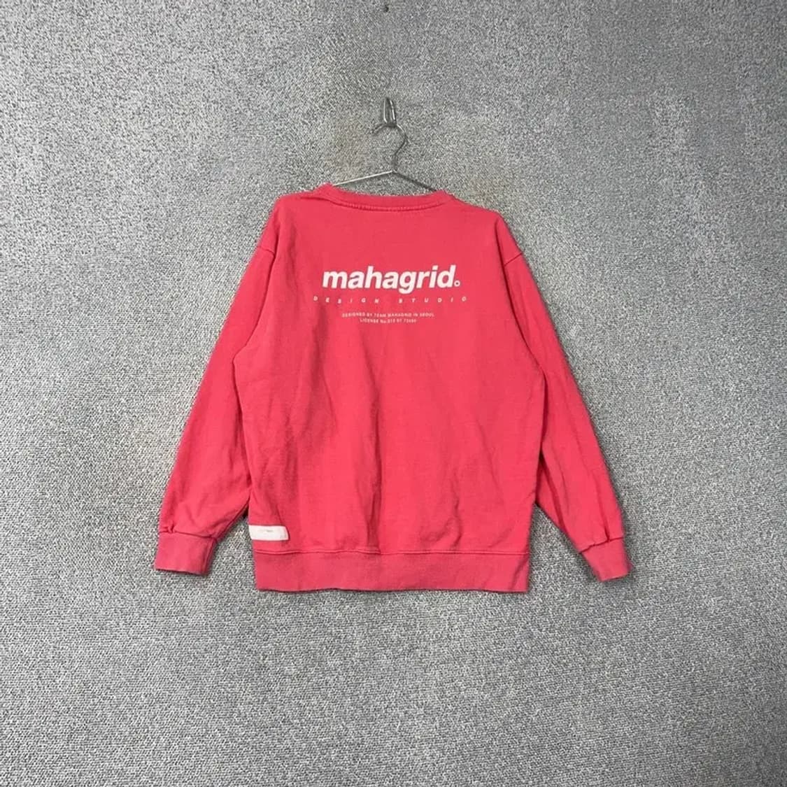 마하그리드 백로고 핑크 맨투맨 L 상품이미지2