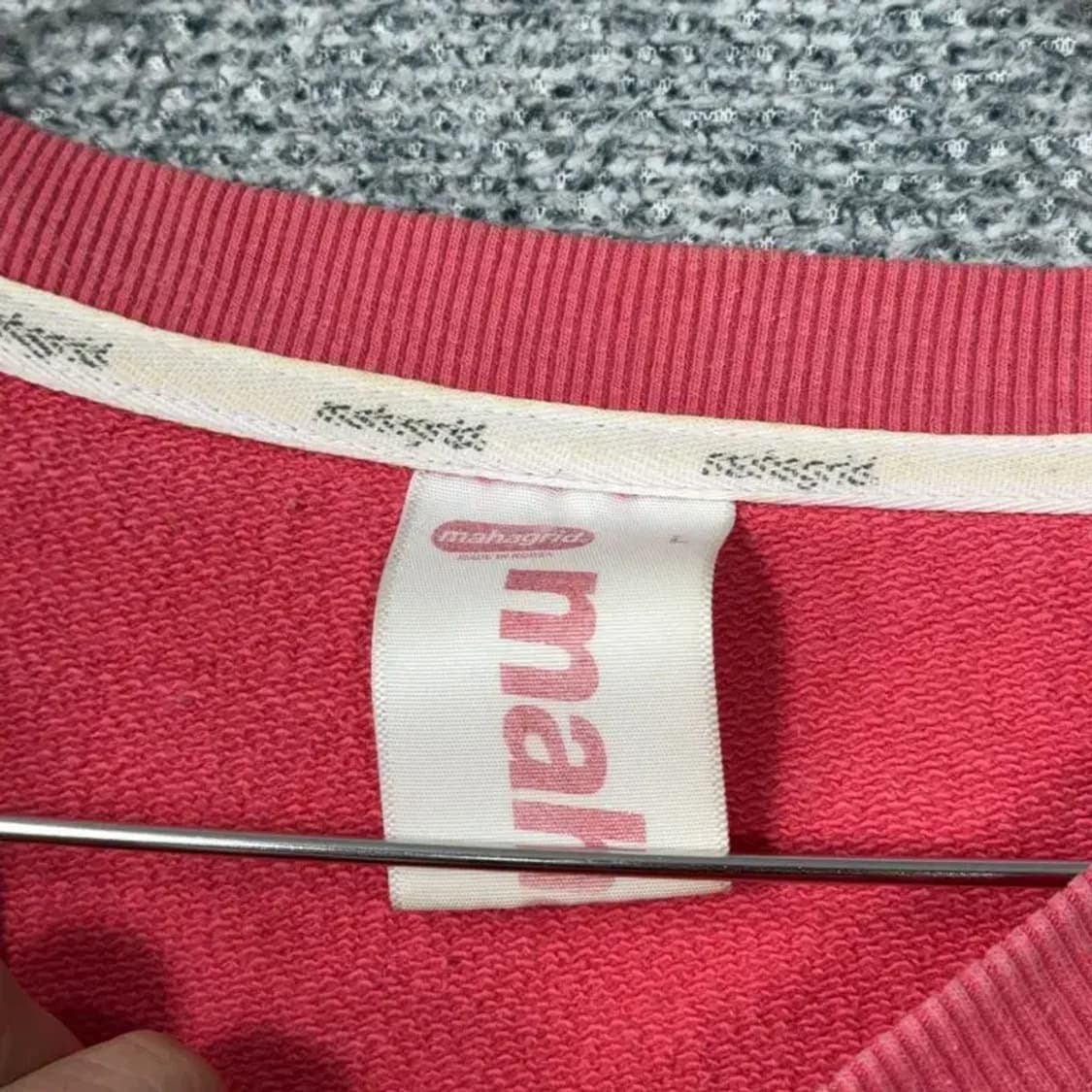 마하그리드 백로고 핑크 맨투맨 L 상품이미지3