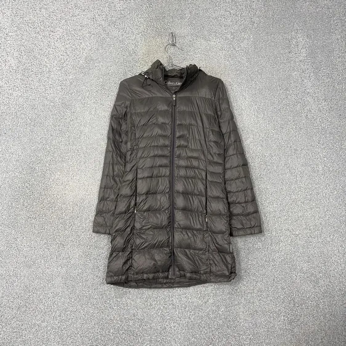 캘빈클라인 여성 그레이 경량 롱 패딩 XS 상품이미지1
