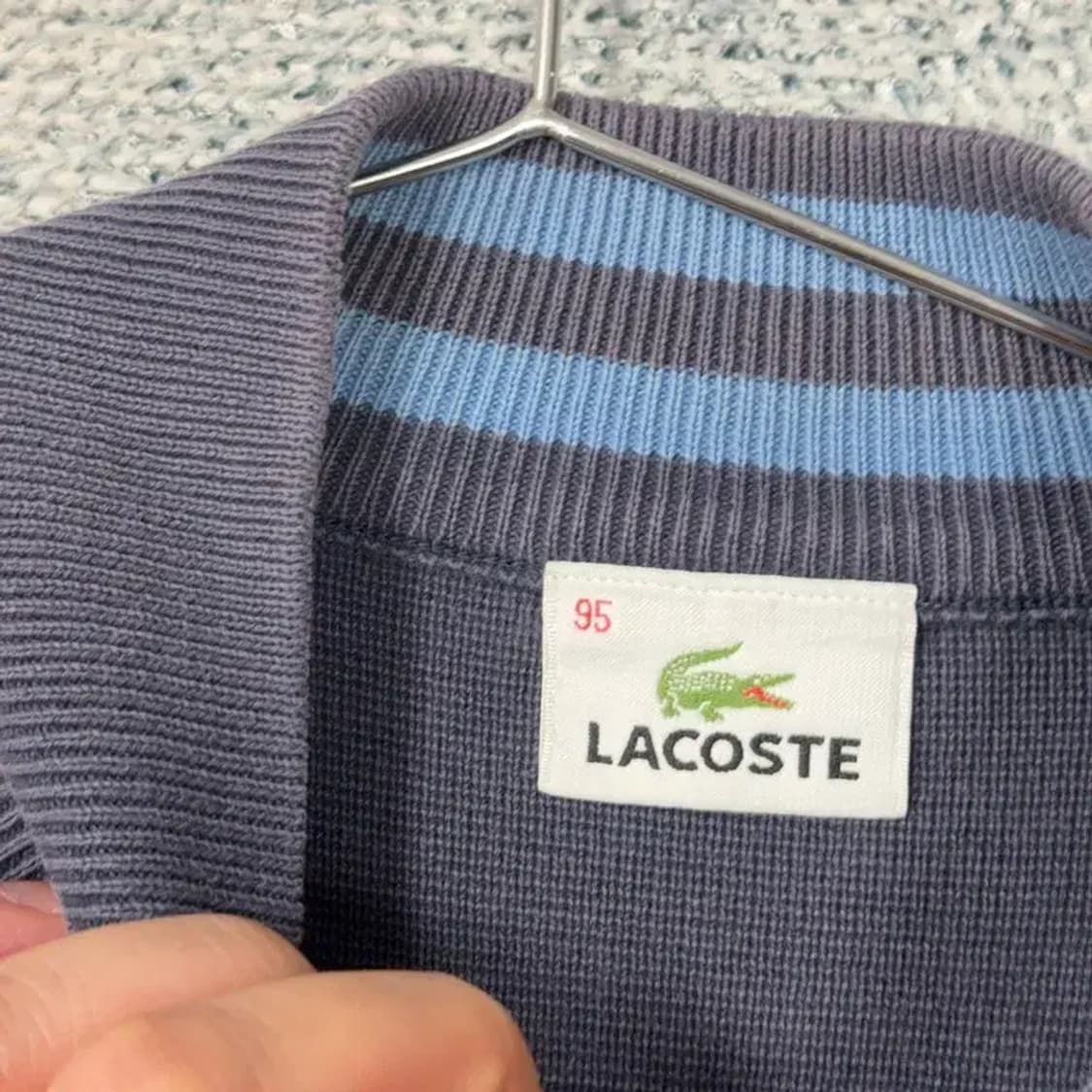 라코스테 로고 네이비 코튼 블루종 95 상품이미지3