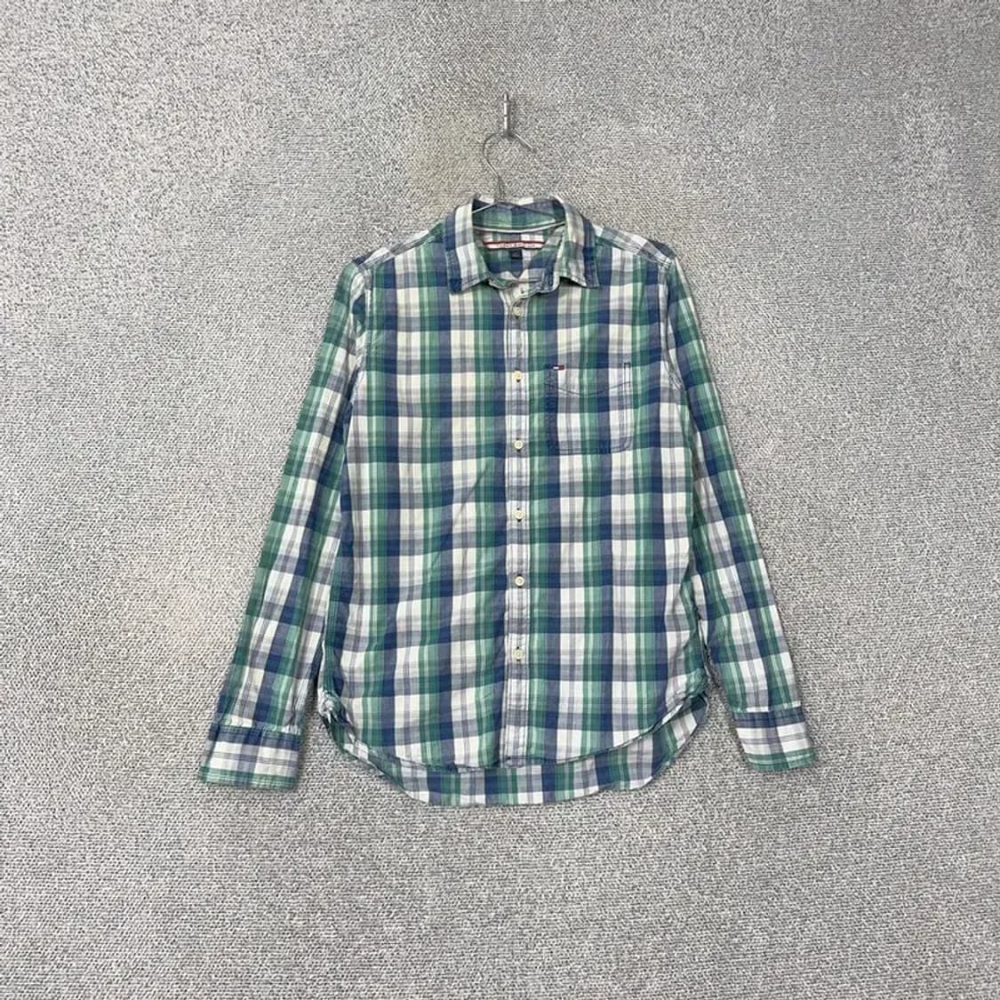 타미힐피거 체크 그린 셔츠 S 상품이미지1