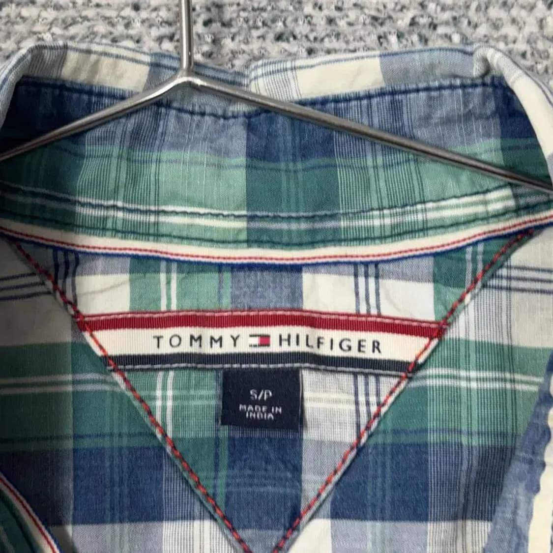 타미힐피거 체크 그린 셔츠 S 상품이미지3