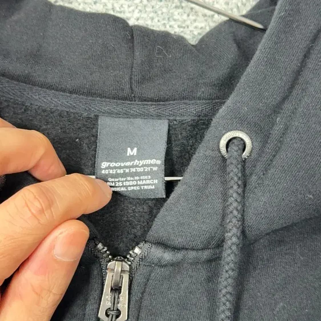 그루브라임 스펠 로고 오버핏 블랙 후드집업 M 상품이미지3