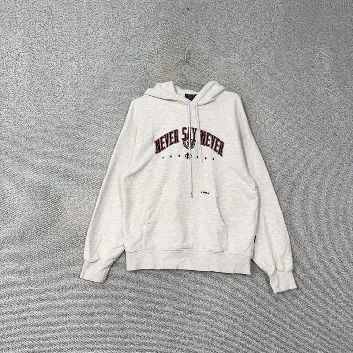 로맨틱크라운 라이트 그레이 스펠 로고 오버핏 후드티 M 상품이미지1