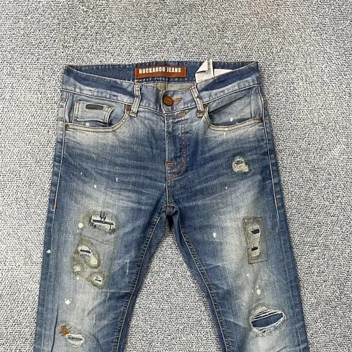 버커루 빈티지 페인팅 워싱 스키니진 청바지 28 상품이미지3