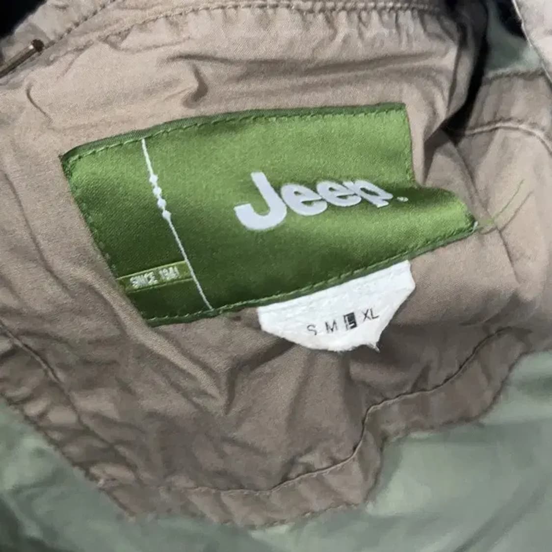 지프 패치 프린팅 베이지 패딩 조끼 L 상품이미지6