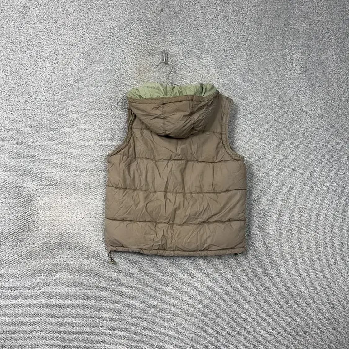 지프 패치 프린팅 베이지 패딩 조끼 L 상품이미지8