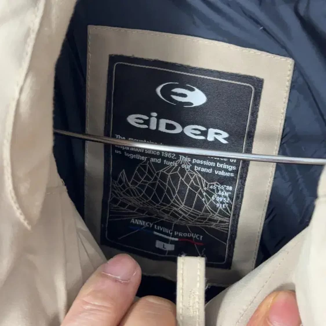 아이더 덕다운 베이지 패딩 L 상품이미지3