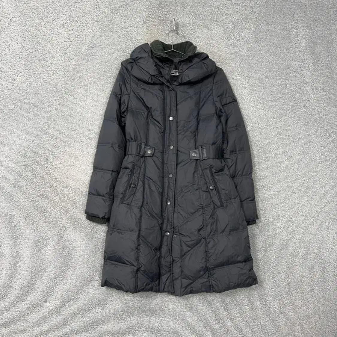DKNY 여성 벨티드 블랙 롱 패딩 XS 상품이미지1
