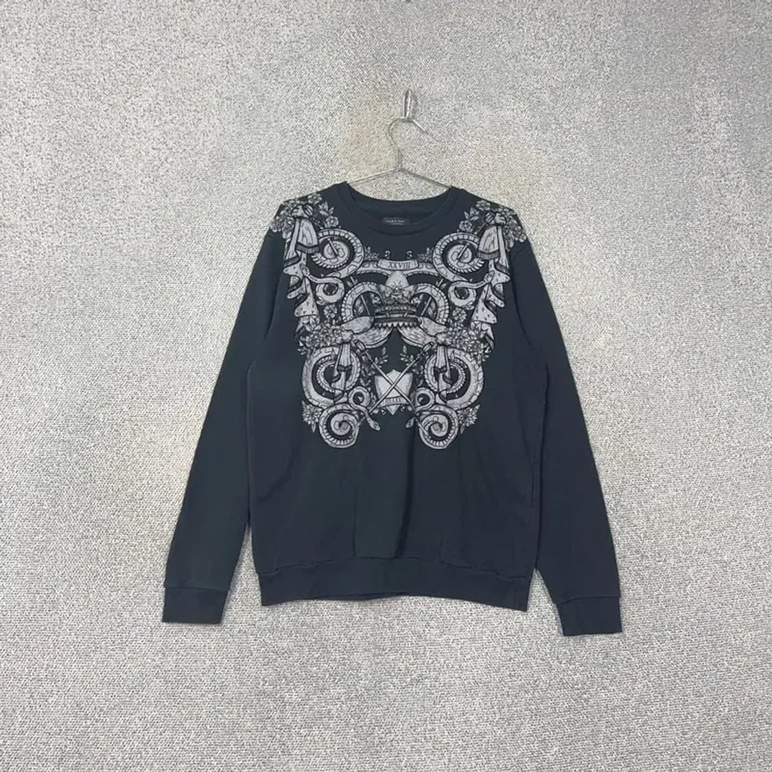 자라 남성 프린팅 네이비 맨투맨 L 상품이미지1