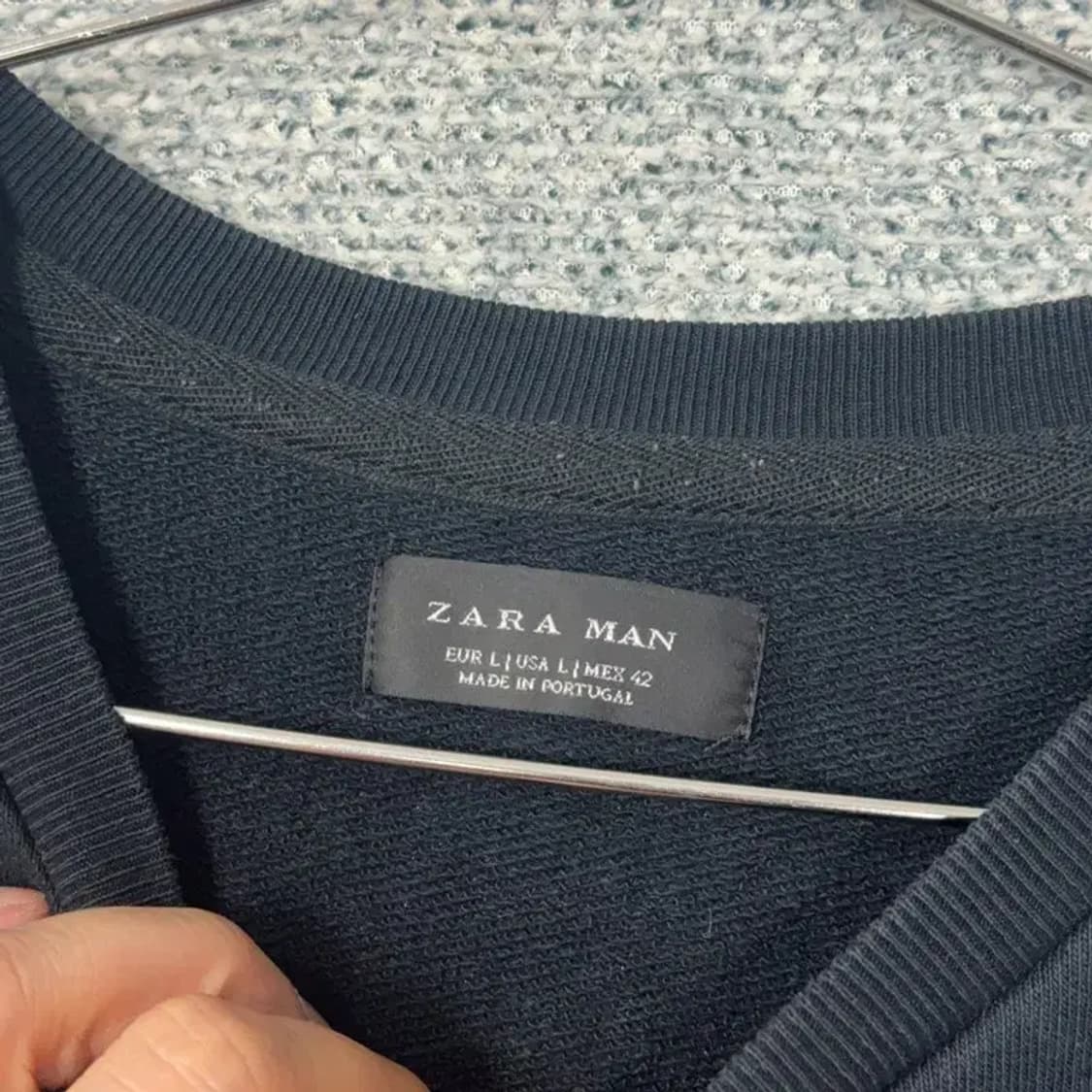 자라 남성 프린팅 네이비 맨투맨 L 상품이미지3