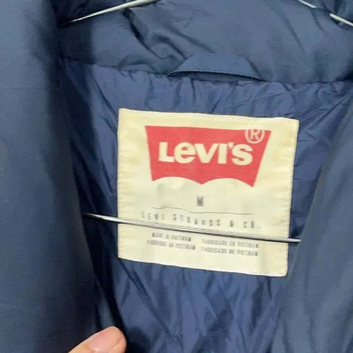 리바이스 네이비 로고 패딩 M 상품이미지3