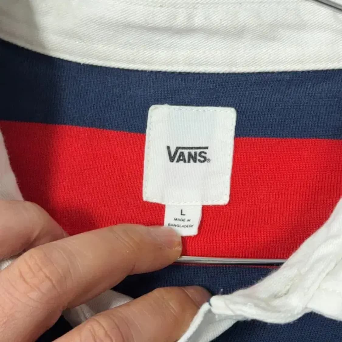 반스 박스로고 스트라이프 럭비티 L 상품이미지3