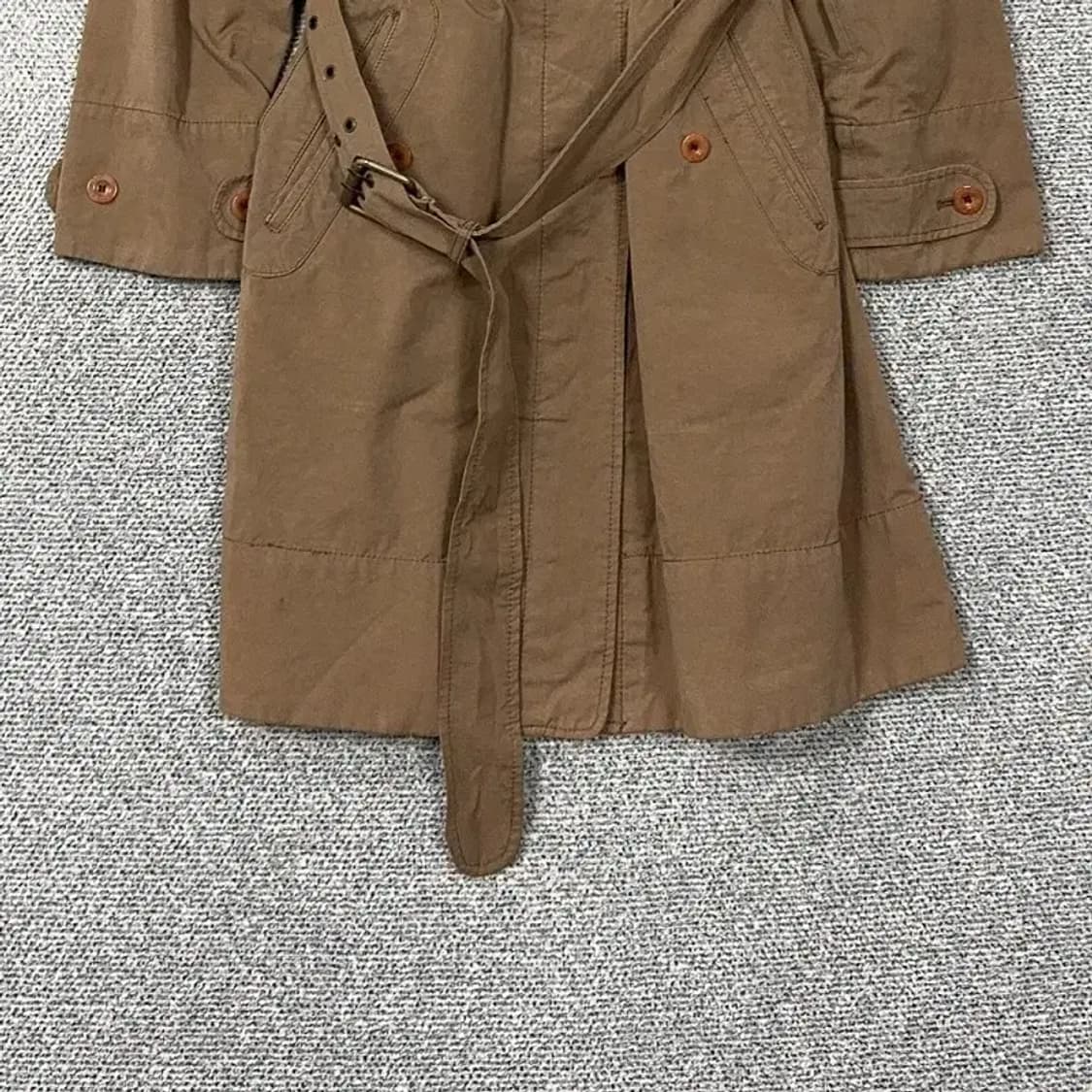 시슬리 여성 벨티드 브라운 후드 코트 42 상품이미지4