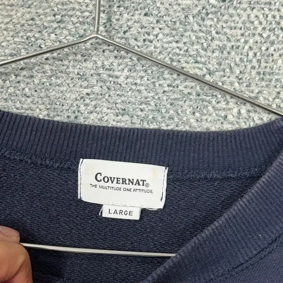 커버낫 로고 네이비 맨투맨 L 상품이미지3